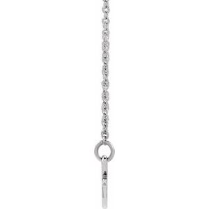 Sterling Silver 19 X 10.1 Mm 16 In Polished Engravable Ribbon Necklace