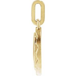 14K Yellow Gold 16 X 10 Mm Polished Engravable Sunburst Pendant