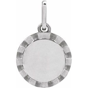Sterling Silver 16 X 10 Mm Polished Engravable Sunburst Pendant