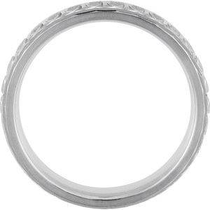 14K White Gold Patterened Comfort-Fit Band Size 10.5