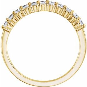14K Yellow Gold Round 3 Mm 1 Ctw Natural Diamond Anniversary Band Size 7