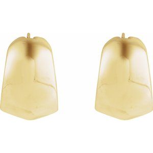 14K Yellow Gold Pair Electroform Tapered Hoop Earrings, Length: 22.2 Mm, Thickness: 14.6 Mm