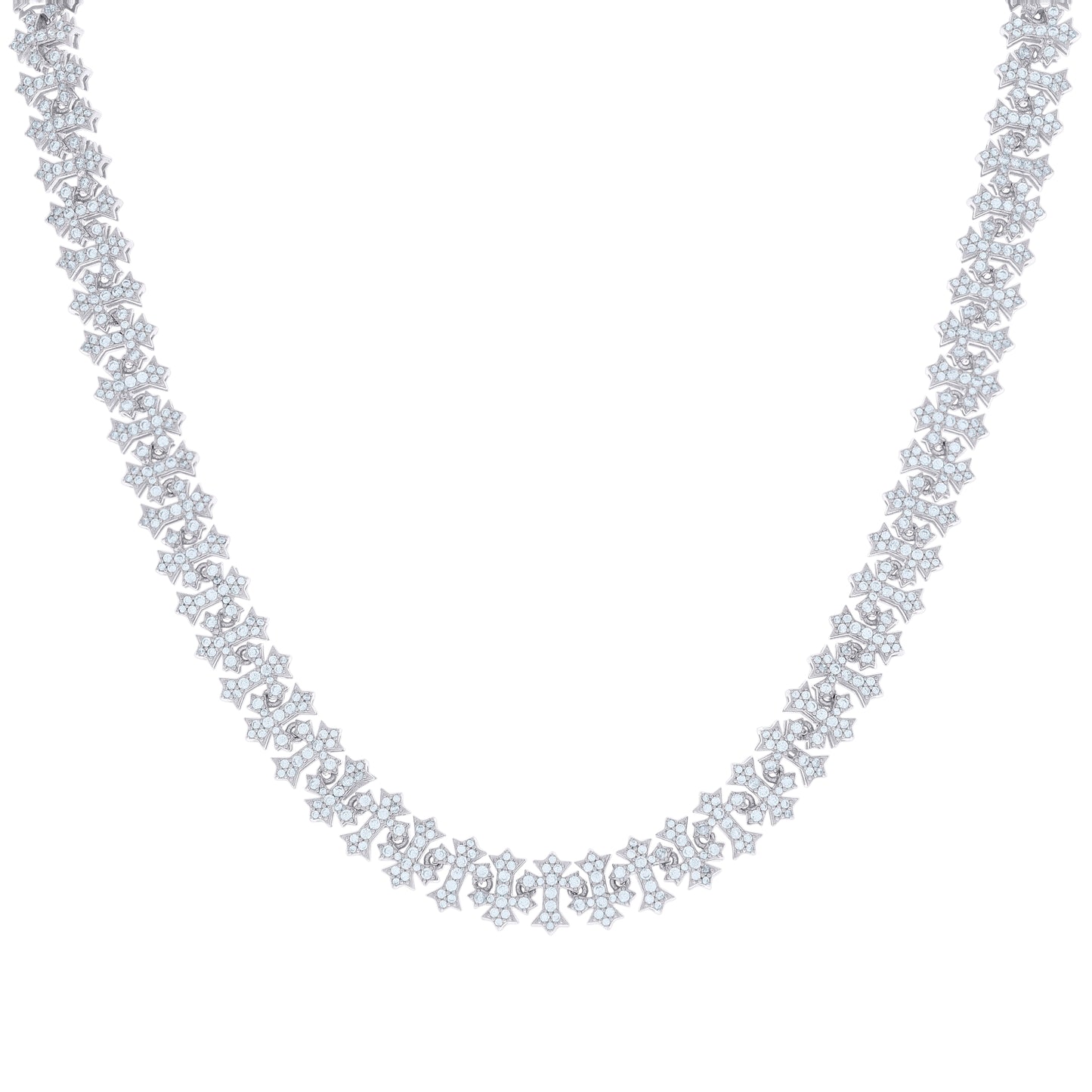 Sterling Silver Womens Cubic-Zirconia Fashion 10mm Chain Necklace
