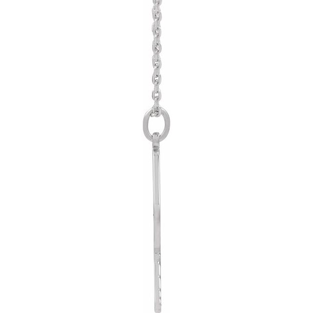 14K White Or Rose Gold 22.7 X 14.8 Mm 16-18 In Polished Engravable Pickleball Paddle Necklace