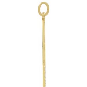 14K Yellow Gold 22.7 X 14.8 Mm Polished Engravable Pickleball Paddle Pendant
