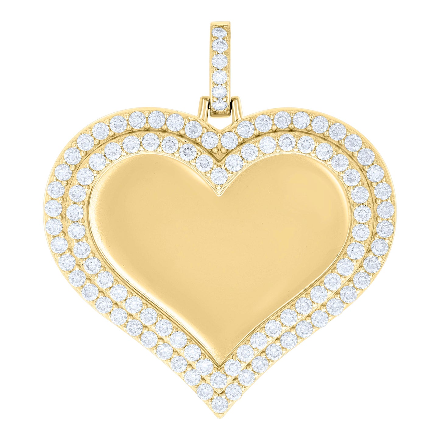 Sterling Silver Women Cubic-Zirconia Heart Photo Frame Charm Pendant