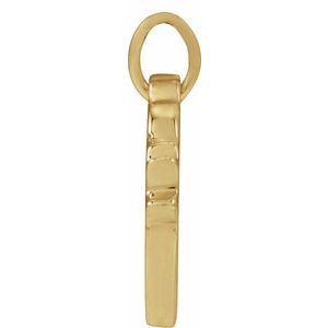 14K Yellow Gold Round 1Mm G-H I1 .005 Ct Natural Diamond Engravable Heart Pendant