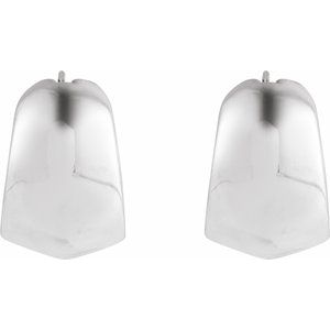Sterling Silver Pair Electroform Tapered Hoop Earrings, Length: 22.2 Mm, Thickness: 14.6 Mm