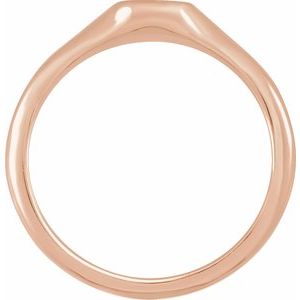 14K Rose Gold Oval 8 X 6 Mm Brush Polished Oval Signet Ring Size 7