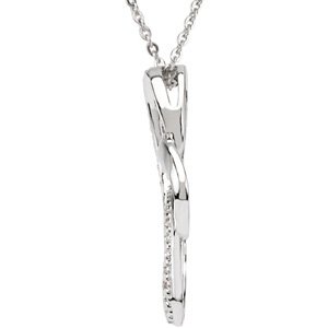 Sterling Silver Round H-J I3 Wings Of Comfort Necklace, Length: 18 In