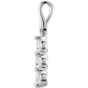 14K White Gold Round 4.1Mm Gh Si1-Si2 3/4 Ctw Lab-Grown Diamond 3-Stone Pendant