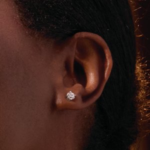 14K Yellow Or White Or Rose Gold 6.3Mm Vs, F+ Friction Backs Included 4-Prong Polished 2 Ctw Lab-Grown Diamond Stud Earrings