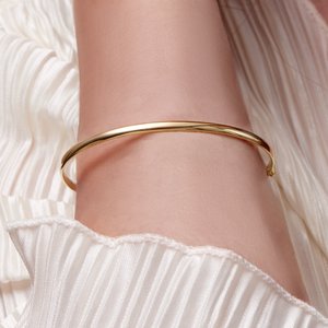 14K Yellow Gold 2.85 Mm 6 4/5 In Polished Endless Bangle