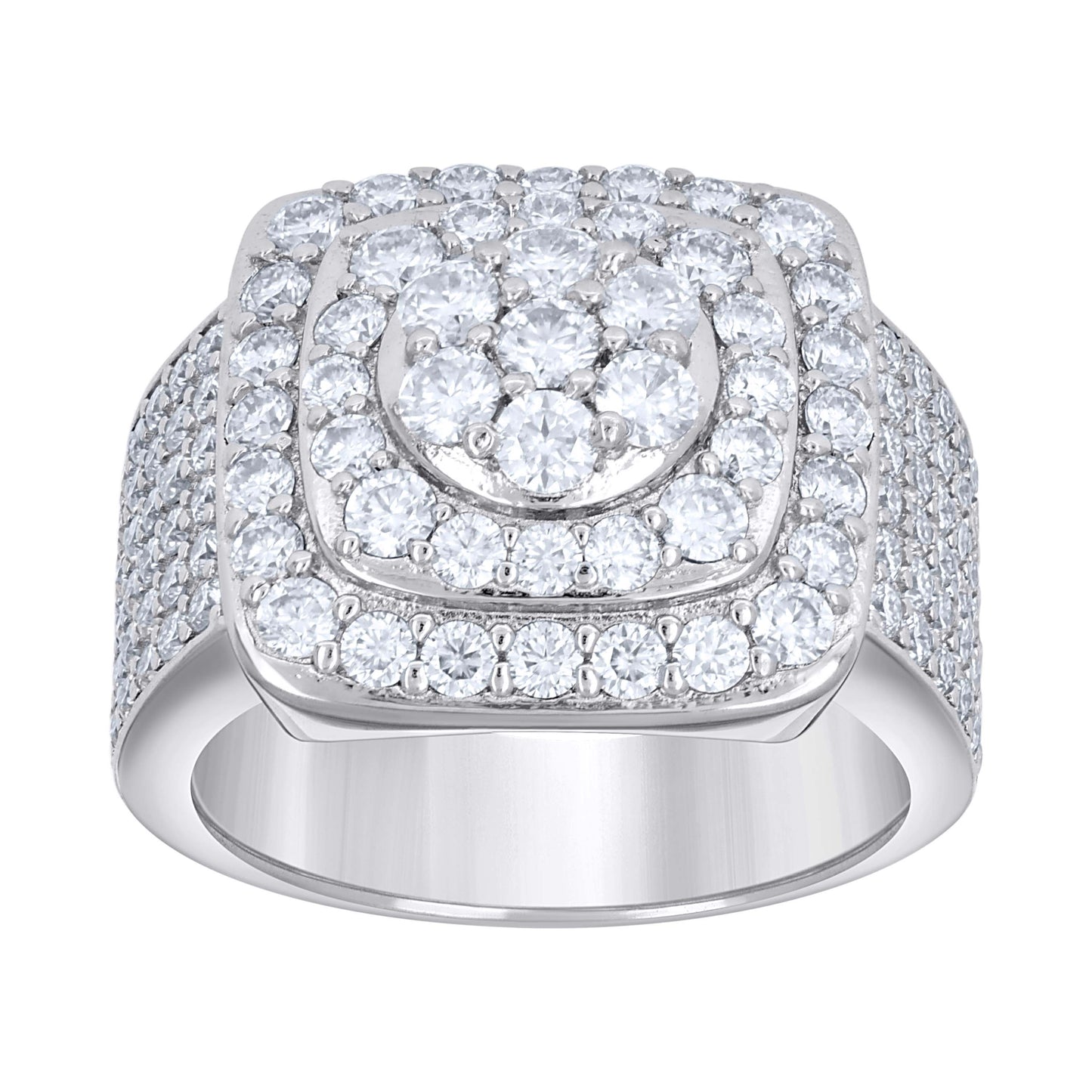 Sterling Silver Men's Moissanite Square Head Fashion Bridal Anniversary Wedding Engagement Band Ring