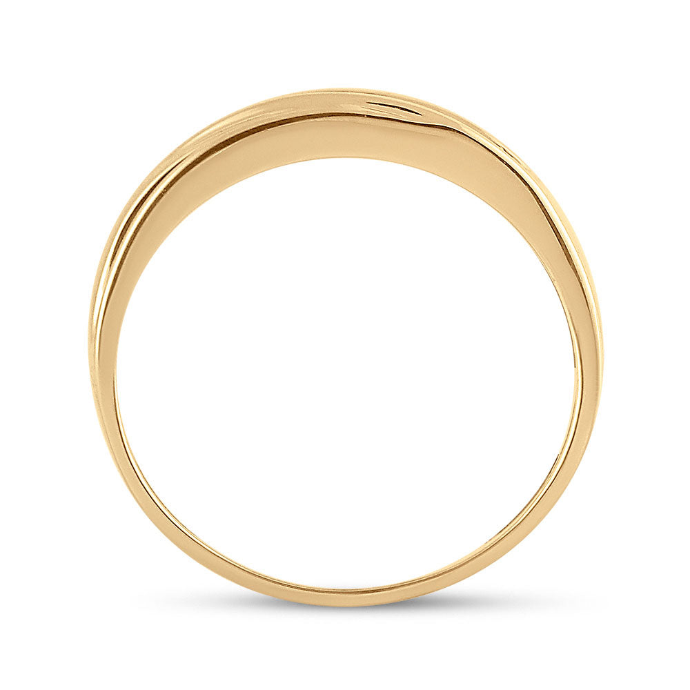 14K Yellow Gold Mens Round Diamond Wedding Band Ring 1/4 Cttw, Mens Size: 7-13