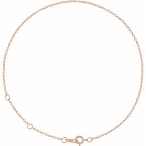 10K Yellow Or White Or Rose Gold 1 Mm 6.5-7.5 In Spring Ring Polished Cable Chain
