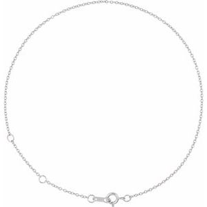 10K Yellow Or White Or Rose Gold 1 Mm 6.5-7.5 In Spring Ring Polished Cable Chain