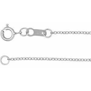 10K Yellow Or White Or Rose Gold 1 Mm 16-18 In Spring Ring Polished Cable Chain