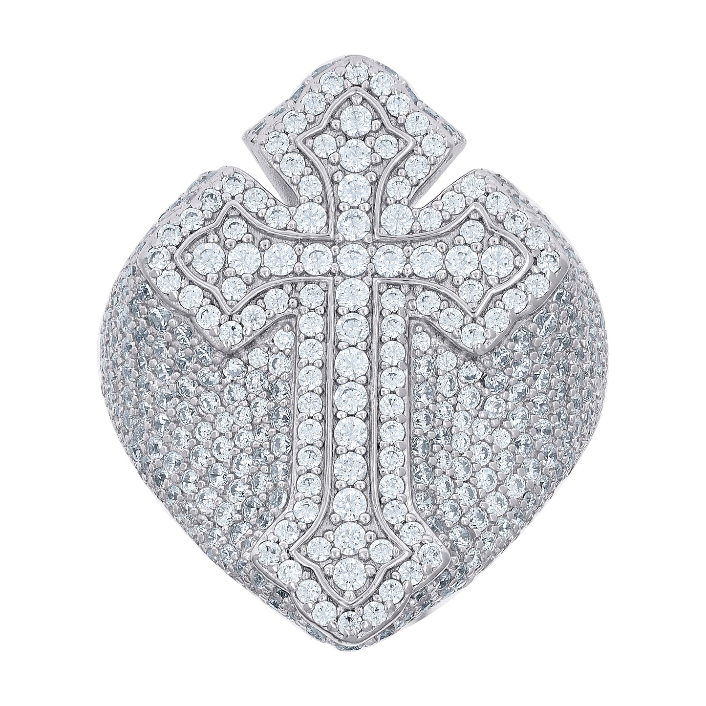 Sterling Silver Mens 3.60ct Moissanite Cross Religious Bridal Anniversary Wedding Engagement Band Ring