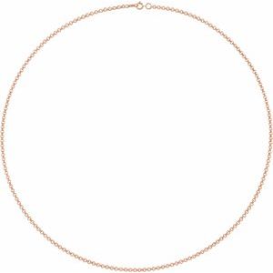 14K Rose Gold Rolo Chain, Length: 16 In, Width: 2 Mm