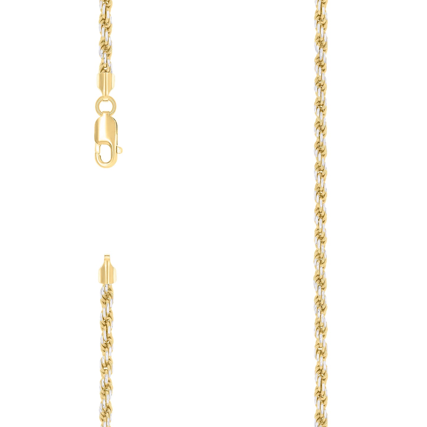 Sterling Silver Two Tone Solid Rope Silver Chain