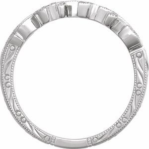 14K White Gold Round 6.5 Mm Si1-Si2, H :: 0.07 Ctw Polished .07 Ctw Natural Diamond Matching Band Size 7