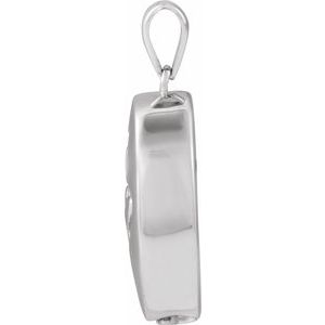 Sterling Silver 19.17 X 12.91 Mm Polished Pet Ash Holder Pendant With Accessory Kit