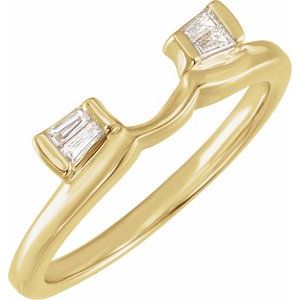 14K Yellow Gold Tapered Baguette 2.75 X 1.25 X 1 Mm 1/10 Ctw Natural Diamond Wrap-Style Enhancer Size 6