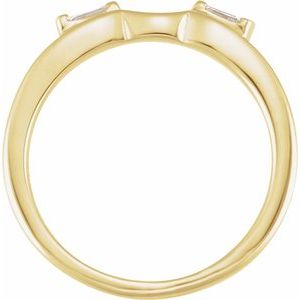 14K Yellow Gold Tapered Baguette 2.75 X 1.25 X 1 Mm 1/10 Ctw Natural Diamond Wrap-Style Enhancer Size 6