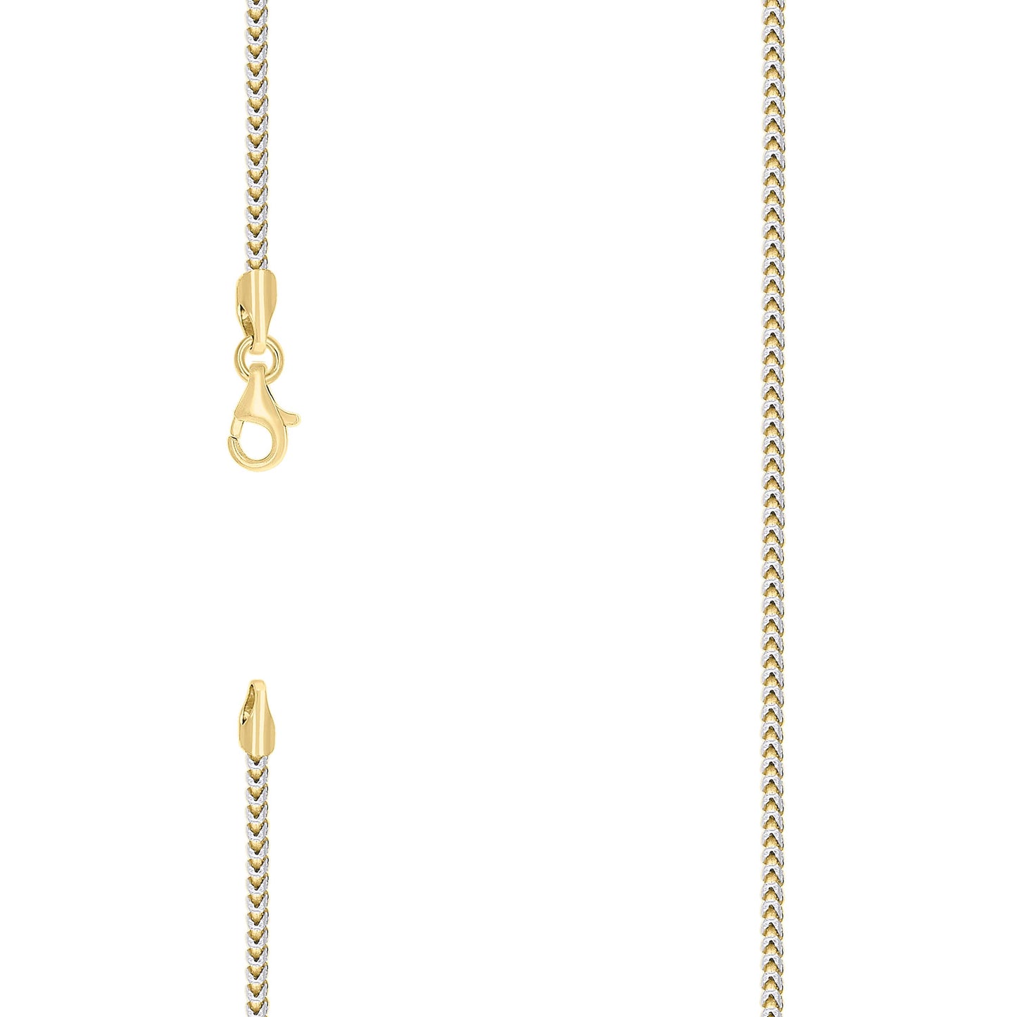 Sterling Silver Yellow-Tone Or Rose Tone Or Two Tone Solid Franco Chain