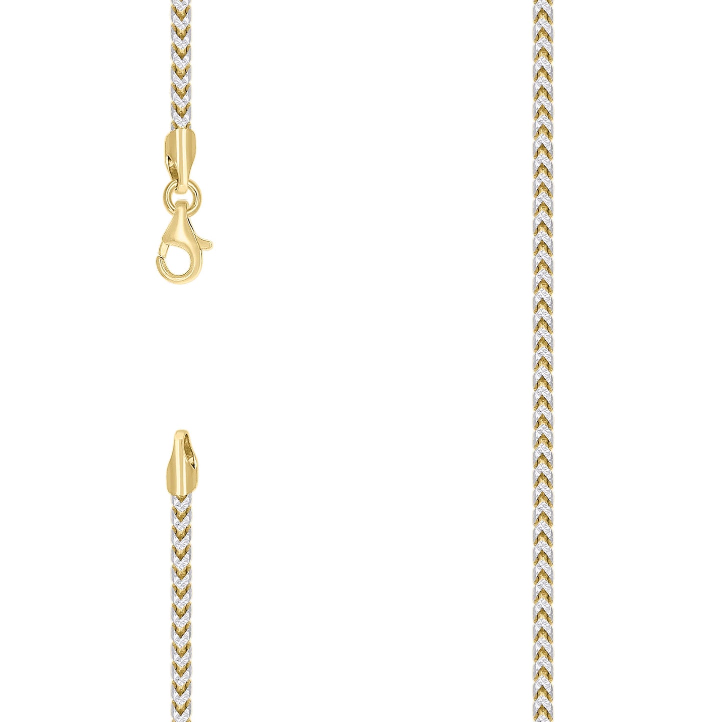 Sterling Silver Yellow-Tone Or Rose Tone Or Two Tone Solid Franco Chain