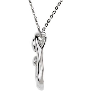 Sterling Silver 1 Child 24.7 X 18.7 Mm 16 In Polished Mothers Embrace Necklace