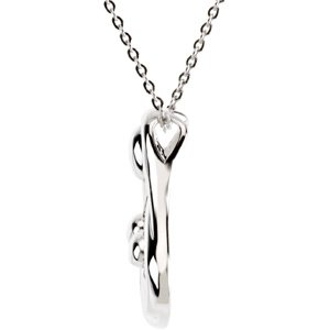 Sterling Silver 2 Children 25 X 18.5 Mm 18 In Polished Mothers Embrace Necklace