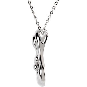Sterling Silver 3 Children 25 X 19 Mm 18 In Polished Mothers Embrace Necklace