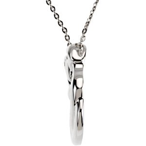 Sterling Silver 1 Child 24.7 X 19.7 Mm 18 In Polished Family Embrace Necklace