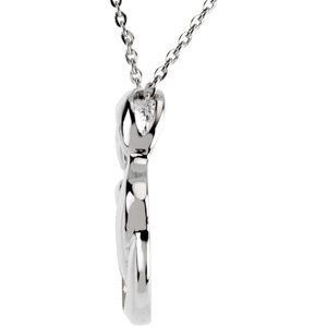 Sterling Silver 2 Children 25.4 X 17.7 Mm 18 In Polished Family Embrace Necklace