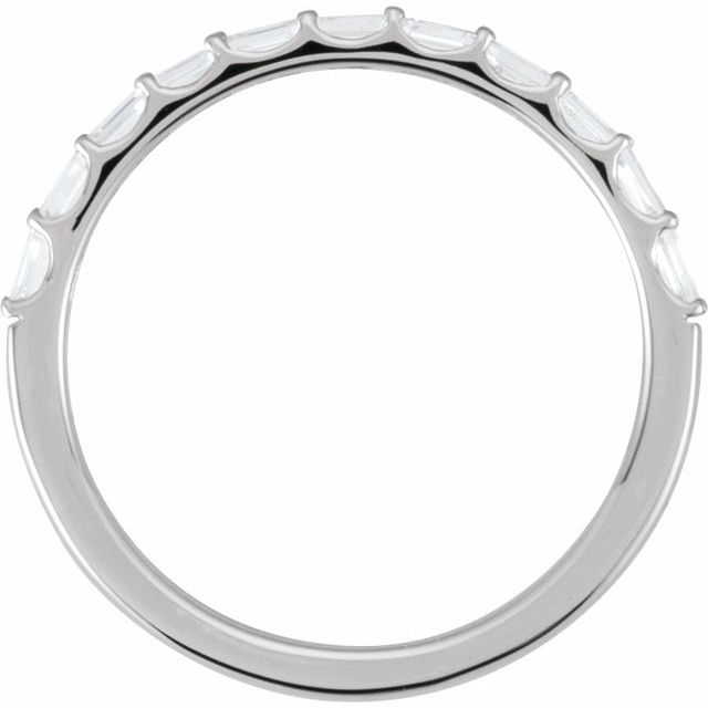 14K Yellow Or White Or Rose Gold Or Platinum Straight Baguette 2.4 X 1.2 Mm I1, G-H Polished 1/4 Ctw Natural Diamond Matching Band, Size 7