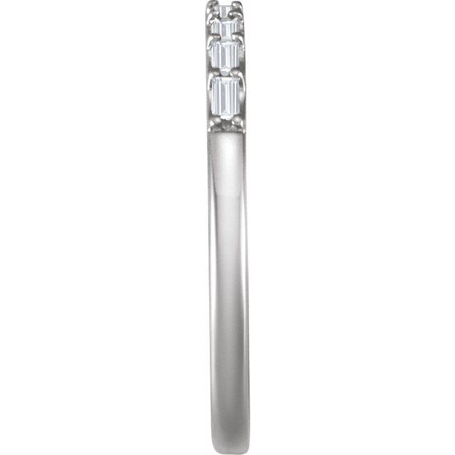14K Yellow Or White Or Rose Gold Or Platinum Straight Baguette 2.4 X 1.2 Mm I1, G-H Polished 1/4 Ctw Natural Diamond Matching Band, Size 7