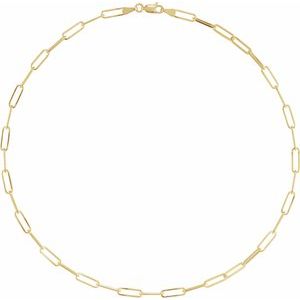 18K Yellow Gold-Plated Sterling Silver 3.85 mm Lobster Clasp Polished Paperclip-Style Chain