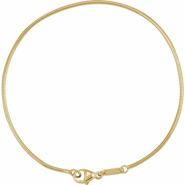 14K Yellow Gold 1.2 Mm 7 In Lobster Clasp Polished Boa Snake Chain