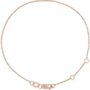 14K Yellow Or White Or Rose Gold Or Sterling Silver 1 Mm 6.5-7.5 In Lobster Clasp Diamond-Cut Cable Chain