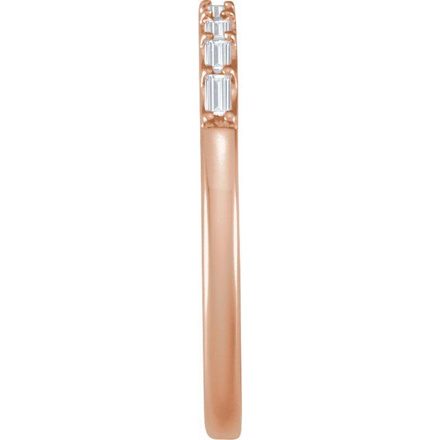 14K Yellow Or White Or Rose Gold Or Platinum Straight Baguette 2.4 X 1.2 Mm I1, G-H Polished 1/4 Ctw Natural Diamond Matching Band, Size 7