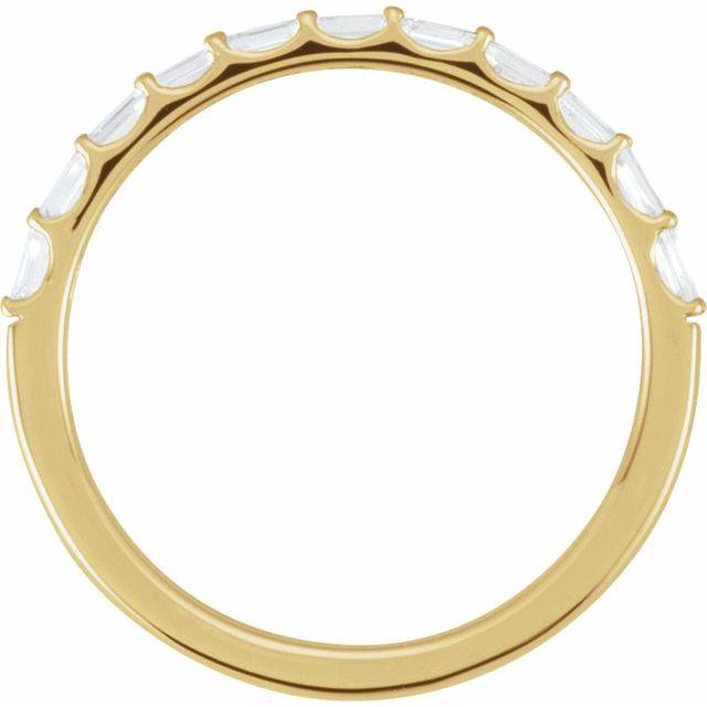 14K Yellow Or White Or Rose Gold Or Platinum Straight Baguette 2.4 X 1.2 Mm I1, G-H Polished 1/4 Ctw Natural Diamond Matching Band, Size 7