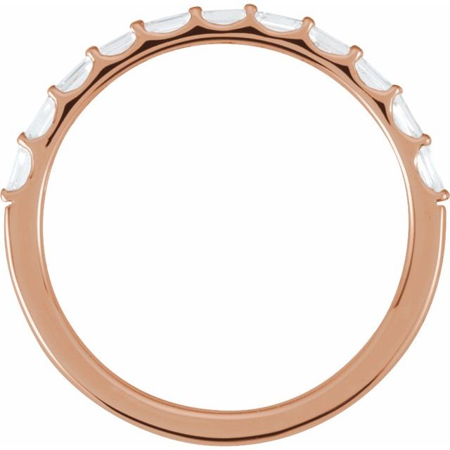 14K Yellow Or White Or Rose Gold Or Platinum Straight Baguette 2.4 X 1.2 Mm I1, G-H Polished 1/4 Ctw Natural Diamond Matching Band, Size 7