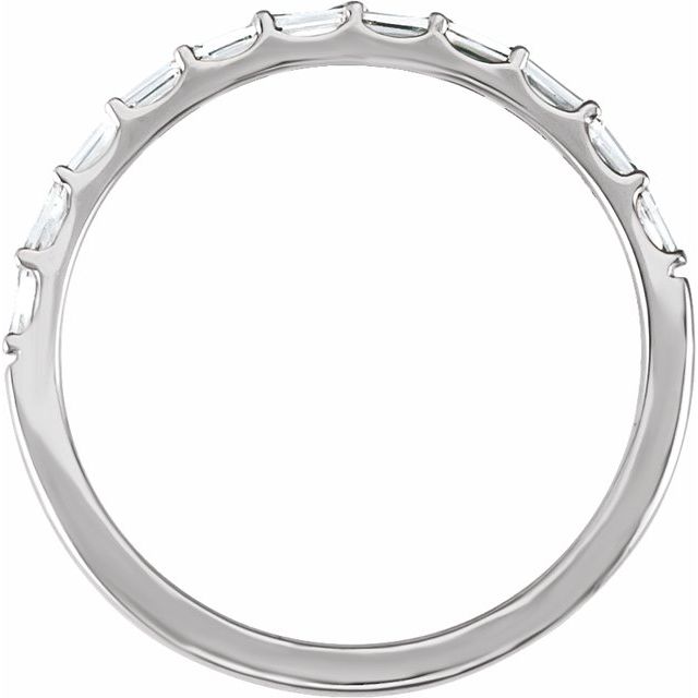 14K Yellow Or White Or Rose Gold Or Platinum Straight Baguette 2.4 X 1.2 Mm Si, G-H Polished 1/4 Ctw Lab-Grown Diamond Matching Band, Size 7