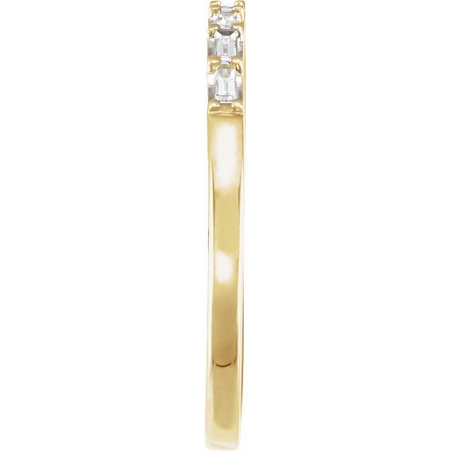 14K Yellow Or White Or Rose Gold Or Platinum Straight Baguette 2.4 X 1.2 Mm Si, G-H Polished 1/4 Ctw Lab-Grown Diamond Matching Band, Size 7