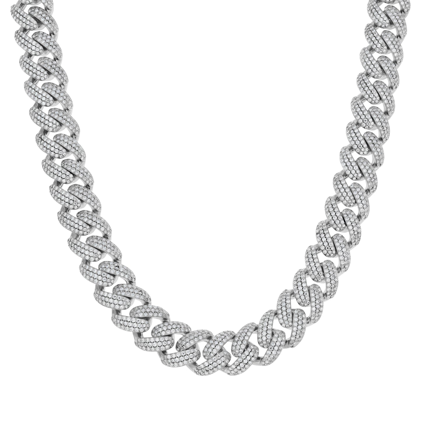 Sterling Silver Unisex Moissanite Cuban Chain Bracelet