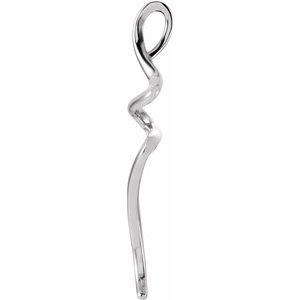 Sterling Silver 39.1 X 16.1 Mm Polished Freeform Pendant