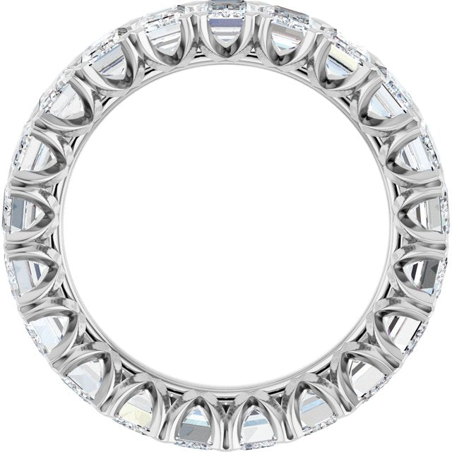 14K White Gold Emerald 4.5 X 3.1 Mm Vs, G-H Polished 5 5/8 Ctw Lab-Grown Diamond Eternity Band, Size 8