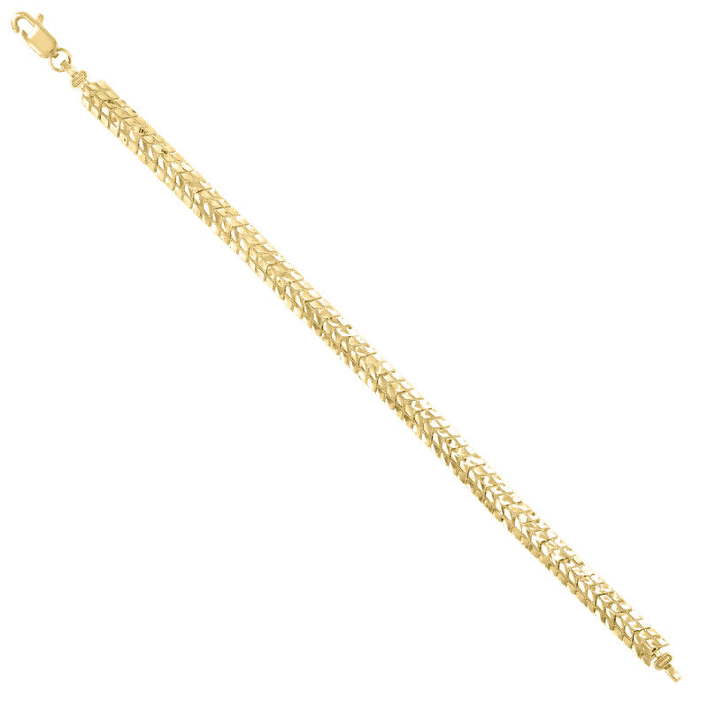 10kt Yellow Gold Womens Fashion Link Bracelet